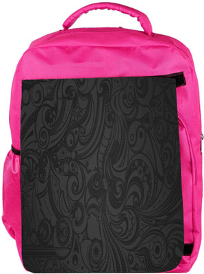 

Snoogg Eco Friendly Canvas Black Abstarct Pattern Designer Backpack Rucksack School Travel Unisex Casual Canvas Bag Bookbag Satchel 5 L Backpack(Pink)