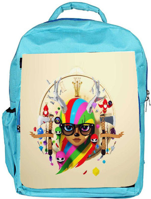 

Snoogg Eco Friendly Canvas Deer Hipster Girl 2620 Backpack Rucksack School Travel Unisex Casual Canvas Bag Bookbag Satchel 5 L Backpack(Blue)