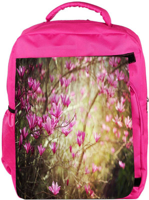 

Snoogg Eco Friendly Canvas Small Flowers Designer Backpack Rucksack School Travel Unisex Casual Canvas Bag Bookbag Satchel 5 L Backpack(Pink)