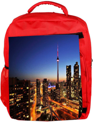 

Snoogg Eco Friendly Canvas Building Top Designer Backpack Rucksack School Travel Unisex Casual Canvas Bag Bookbag Satchel 5 L Backpack(Red)