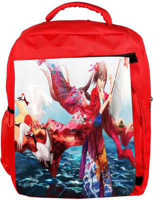 

Snoogg Eco Friendly Canvas Kisuki Designer Backpack Rucksack School Travel Unisex Casual Canvas Bag Bookbag Satchel 5 L Backpack(Red)