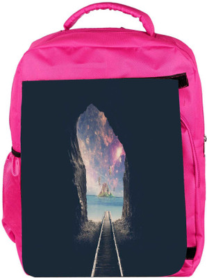 

Snoogg Eco Friendly Canvas Last Train Designer Backpack Rucksack School Travel Unisex Casual Canvas Bag Bookbag Satchel 5 L Backpack(Pink)