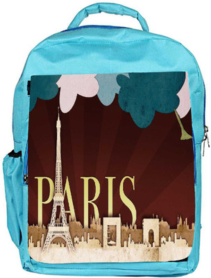 

Snoogg Eco Friendly Canvas Paper Paris Designer Backpack Rucksack School Travel Unisex Casual Canvas Bag Bookbag Satchel 5 L Backpack(Blue)