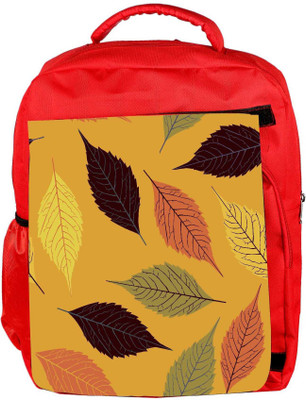 

Snoogg Eco Friendly Canvas Seamless Pattern With Leaf Backpack Rucksack School Travel Unisex Casual Canvas Bag Bookbag Satchel 5 L Backpack(Red)
