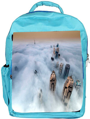 

Snoogg Eco Friendly Canvas Clouds And Building Designer Backpack Rucksack School Travel Unisex Casual Canvas Bag Bookbag Satchel 5 L Backpack(Blue)