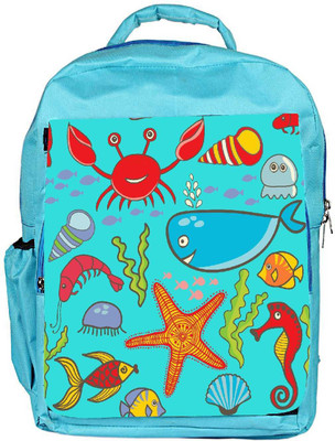 

Snoogg Eco Friendly Canvas Colorful Fishes Designer Backpack Rucksack School Travel Unisex Casual Canvas Bag Bookbag Satchel 5 L Backpack(Blue)