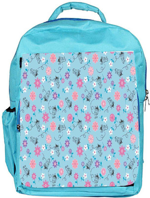 

Snoogg Eco Friendly Canvas Bee Flower Pattern Backpack Rucksack School Travel Unisex Casual Canvas Bag Bookbag Satchel 5 L Backpack(Blue)