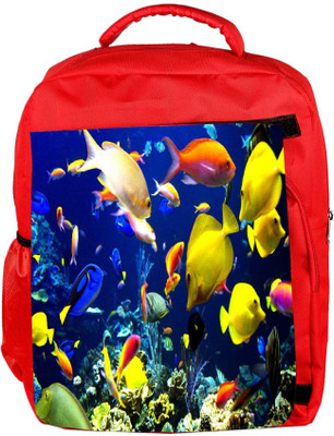 

Snoogg Eco Friendly Canvas Colorful Fish Designer Backpack Rucksack School Travel Unisex Casual Canvas Bag Bookbag Satchel 5 L Backpack(Red)