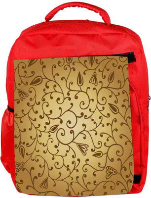 

Snoogg Eco Friendly Canvas Abstract Seamless Texture With Fish Backpack Rucksack School Travel Unisex Casual Canvas Bag Bookbag Satchel 5 L Backpack(Red)