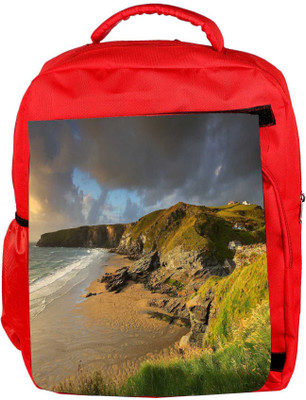 

Snoogg Eco Friendly Canvas Beach Side View Designer Backpack Rucksack School Travel Unisex Casual Canvas Bag Bookbag Satchel 5 L Backpack(Red)