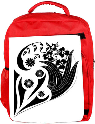Snoogg Eco Friendly Canvas Decor Floral Design Backpack Rucksack School Travel Unisex Casual Canvas Bag Bookbag Satchel 5 L Backpack(Red)