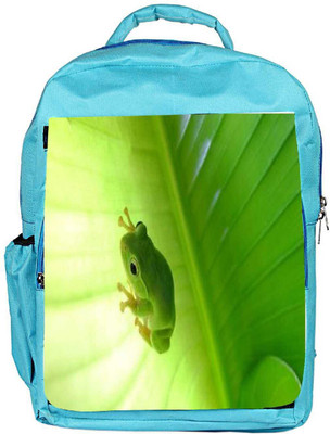 

Snoogg Eco Friendly Canvas Green Frog Designer Backpack Rucksack School Travel Unisex Casual Canvas Bag Bookbag Satchel 5 L Backpack(Blue)