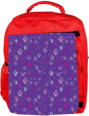 

Snoogg Eco Friendly Canvas Small Butterflies Purple Pattern Designer Backpack Rucksack School Travel Unisex Casual Canvas Bag Bookbag Satchel 5 L Backpack(Red)
