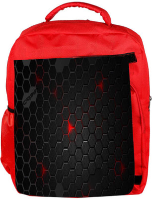 

Snoogg Eco Friendly Canvas Black Honey Comb Designer Backpack Rucksack School Travel Unisex Casual Canvas Bag Bookbag Satchel 5 L Backpack(Red)
