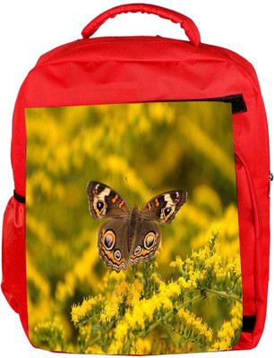 

Snoogg Eco Friendly Canvas Multicolor Flying Butterfly Designer Backpack Rucksack School Travel Unisex Casual Canvas Bag Bookbag Satchel 5 L Backpack(Red)