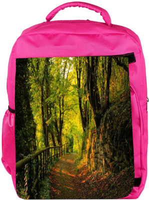 

Snoogg Eco Friendly Canvas Forest Way Designer Backpack Rucksack School Travel Unisex Casual Canvas Bag Bookbag Satchel 5 L Backpack(Pink)