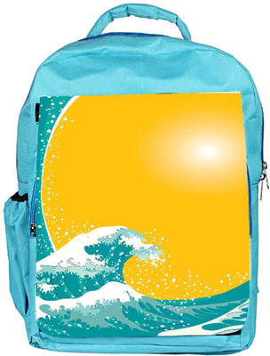 

Snoogg Eco Friendly Canvas The Great Wave Vector Background Backpack Rucksack School Travel Unisex Casual Canvas Bag Bookbag Satchel 5 L Backpack(Blue)