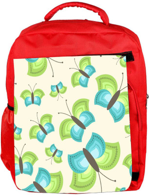 

Snoogg Eco Friendly Canvas Blue Green Butterfly Designer Backpack Rucksack School Travel Unisex Casual Canvas Bag Bookbag Satchel 5 L Backpack(Red)
