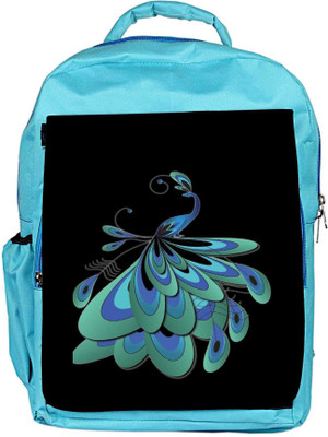 

Snoogg Eco Friendly Canvas Peacock Feather Backpack Rucksack School Travel Unisex Casual Canvas Bag Bookbag Satchel 5 L Backpack(Blue)