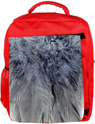 

Snoogg Eco Friendly Canvas Feathers 2 Texture Backpack Rucksack School Travel Unisex Casual Canvas Bag Bookbag Satchel 5 L Backpack(Red)