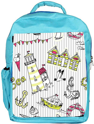 

Snoogg Eco Friendly Canvas Beach Side Designer Backpack Rucksack School Travel Unisex Casual Canvas Bag Bookbag Satchel 5 L Backpack(Blue)