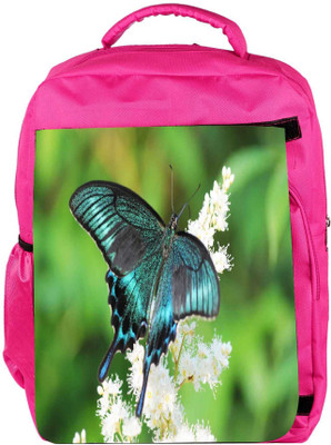 

Snoogg Eco Friendly Canvas Multicolor Butterfly Designer Backpack Rucksack School Travel Unisex Casual Canvas Bag Bookbag Satchel 5 L Backpack(Pink)