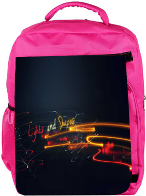 

Snoogg Eco Friendly Canvas Lights And Shapes Designer Backpack Rucksack School Travel Unisex Casual Canvas Bag Bookbag Satchel 5 L Backpack(Pink)