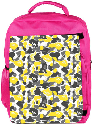 

Snoogg Eco Friendly Canvas Bape Camo Camouflage 2751 Backpack Rucksack School Travel Unisex Casual Canvas Bag Bookbag Satchel 5 L Backpack(Pink)