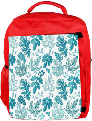 

Snoogg Eco Friendly Canvas Blue Leaves Designer Backpack Rucksack School Travel Unisex Casual Canvas Bag Bookbag Satchel 5 L Backpack(Red)