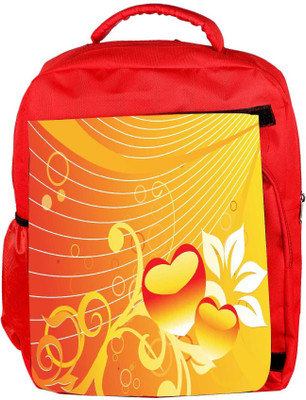 Snoogg Eco Friendly Canvas Abstract Romantic Wallpaper Of Floral Themes In Orange Backpack Rucksack School Travel Unisex Casual Canvas Bag Bookbag Satchel 5 L Backpack(Red)