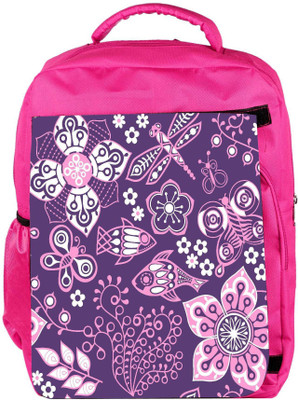 

Snoogg Eco Friendly Canvas Colorful Floral Seamless Pattern In Cartoon Style Seamless Pattern Backpack Rucksack School Travel Unisex Casual Canvas Bag Bookbag Satchel 5 L Backpack(Pink)