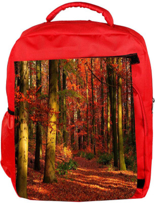 

Snoogg Eco Friendly Canvas Red Leaves Designer Backpack Rucksack School Travel Unisex Casual Canvas Bag Bookbag Satchel 5 L Backpack(Red)