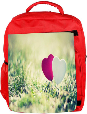 

Snoogg Eco Friendly Canvas Two Hearts Designer Backpack Rucksack School Travel Unisex Casual Canvas Bag Bookbag Satchel 5 L Backpack(Red)