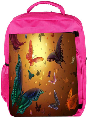 

Snoogg Eco Friendly Canvas Butterfly Pattern 2453 Backpack Rucksack School Travel Unisex Casual Canvas Bag Bookbag Satchel 5 L Backpack(Pink)