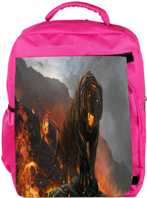 

Snoogg Eco Friendly Canvas Fire Breathing Tiger Designer Backpack Rucksack School Travel Unisex Casual Canvas Bag Bookbag Satchel 5 L Backpack(Pink)