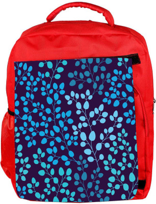 

Snoogg Eco Friendly Canvas Blue Leaves Designer Backpack Rucksack School Travel Unisex Casual Canvas Bag Bookbag Satchel 5 L Backpack(Red)