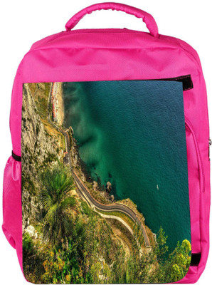 

Snoogg Eco Friendly Canvas Colorful Water Designer Backpack Rucksack School Travel Unisex Casual Canvas Bag Bookbag Satchel 5 L Backpack(Pink)