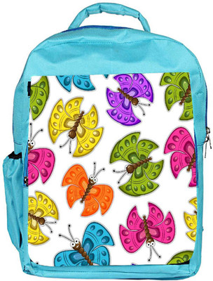 

Snoogg Eco Friendly Canvas Colorful Butterflies Designer Backpack Rucksack School Travel Unisex Casual Canvas Bag Bookbag Satchel 5 L Backpack(Blue)