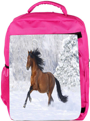 

Snoogg Eco Friendly Canvas Running Horse Designer Backpack Rucksack School Travel Unisex Casual Canvas Bag Bookbag Satchel 5 L Backpack(Pink)