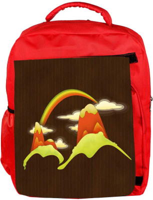 

Snoogg Eco Friendly Canvas Rainbow Above The Mountains 2688 Backpack Rucksack School Travel Unisex Casual Canvas Bag Bookbag Satchel 5 L Backpack(Red)