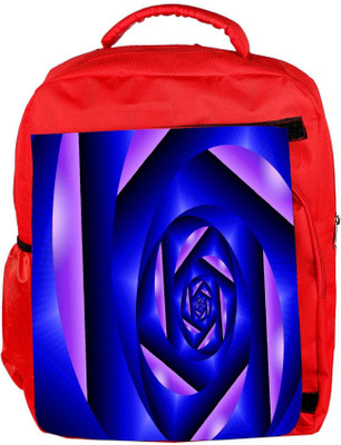 

Snoogg Eco Friendly Canvas Abstract Blue Cylone Pattern Designer Backpack Rucksack School Travel Unisex Casual Canvas Bag Bookbag Satchel 5 L Backpack(Red)