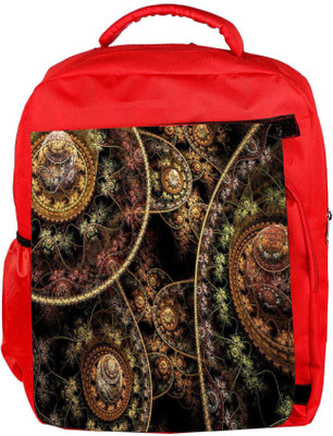 

Snoogg Eco Friendly Canvas Fractal Domes Designer Backpack Rucksack School Travel Unisex Casual Canvas Bag Bookbag Satchel 5 L Backpack(Red)