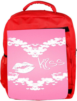 

Snoogg Eco Friendly Canvas Pink Kiss Designer Backpack Rucksack School Travel Unisex Casual Canvas Bag Bookbag Satchel 5 L Backpack(Red)