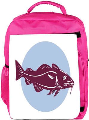 

Snoogg Eco Friendly Canvas Atlantic Codfish Retro Backpack Rucksack School Travel Unisex Casual Canvas Bag Bookbag Satchel 5 L Backpack(Pink)