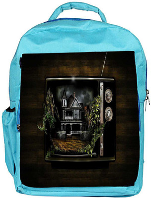 

Snoogg Eco Friendly Canvas Radio House Designer Backpack Rucksack School Travel Unisex Casual Canvas Bag Bookbag Satchel 5 L Backpack(Blue)