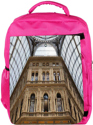 

Snoogg Eco Friendly Canvas Abstract Golden Building Designer Backpack Rucksack School Travel Unisex Casual Canvas Bag Bookbag Satchel 5 L Backpack(Pink)