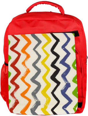 

Snoogg Eco Friendly Canvas Backward Forward Waves 2523 Backpack Rucksack School Travel Unisex Casual Canvas Bag Bookbag Satchel 5 L Backpack(Red)
