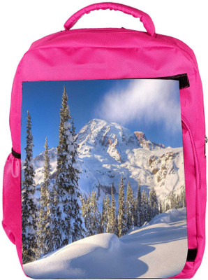 

Snoogg Eco Friendly Canvas Snow Falling Island Designer Backpack Rucksack School Travel Unisex Casual Canvas Bag Bookbag Satchel 5 L Backpack(Pink)