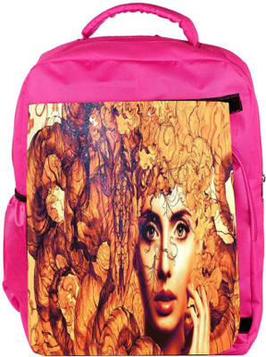 

Snoogg Eco Friendly Canvas Woman Surrounded 2732 Backpack Rucksack School Travel Unisex Casual Canvas Bag Bookbag Satchel 5 L Backpack(Pink)