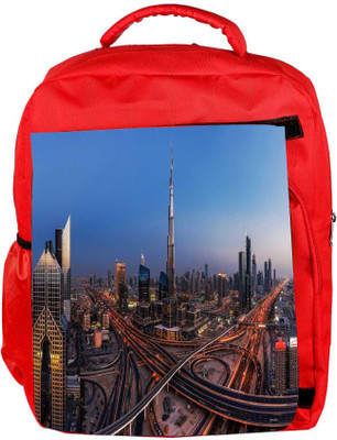 

Snoogg Eco Friendly Canvas Dubai City Designer Backpack Rucksack School Travel Unisex Casual Canvas Bag Bookbag Satchel 5 L Backpack(Red)